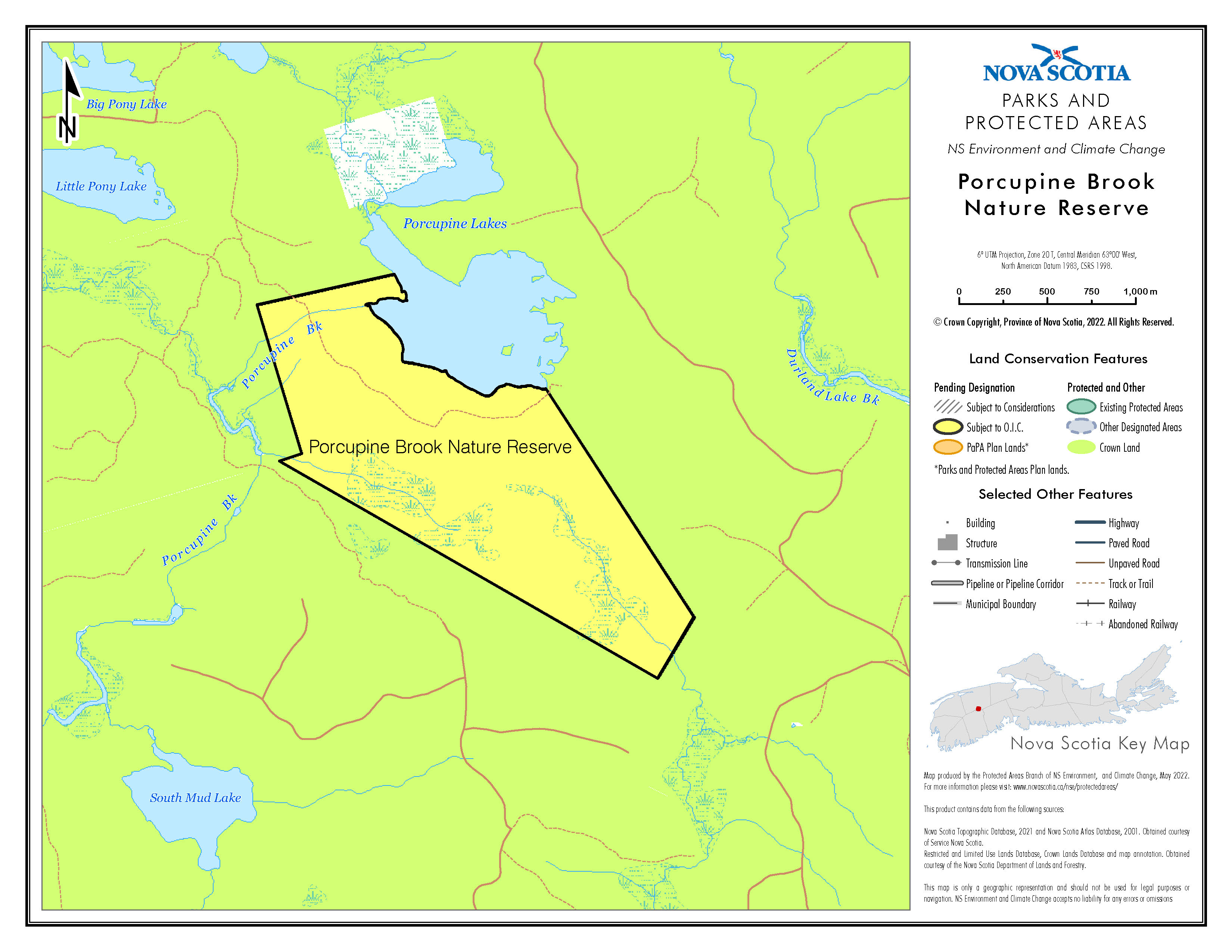 Map of Porcupine Brook Nature Reserve